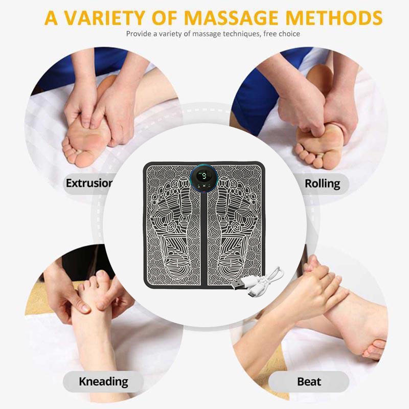 EMS Foot Massager Mat Electric USB Charging Smart Display Tens Acupuncture Feet Cushion Blood Circulation Pad Health Care Home (Without Box) - Foot Massager - Image 3