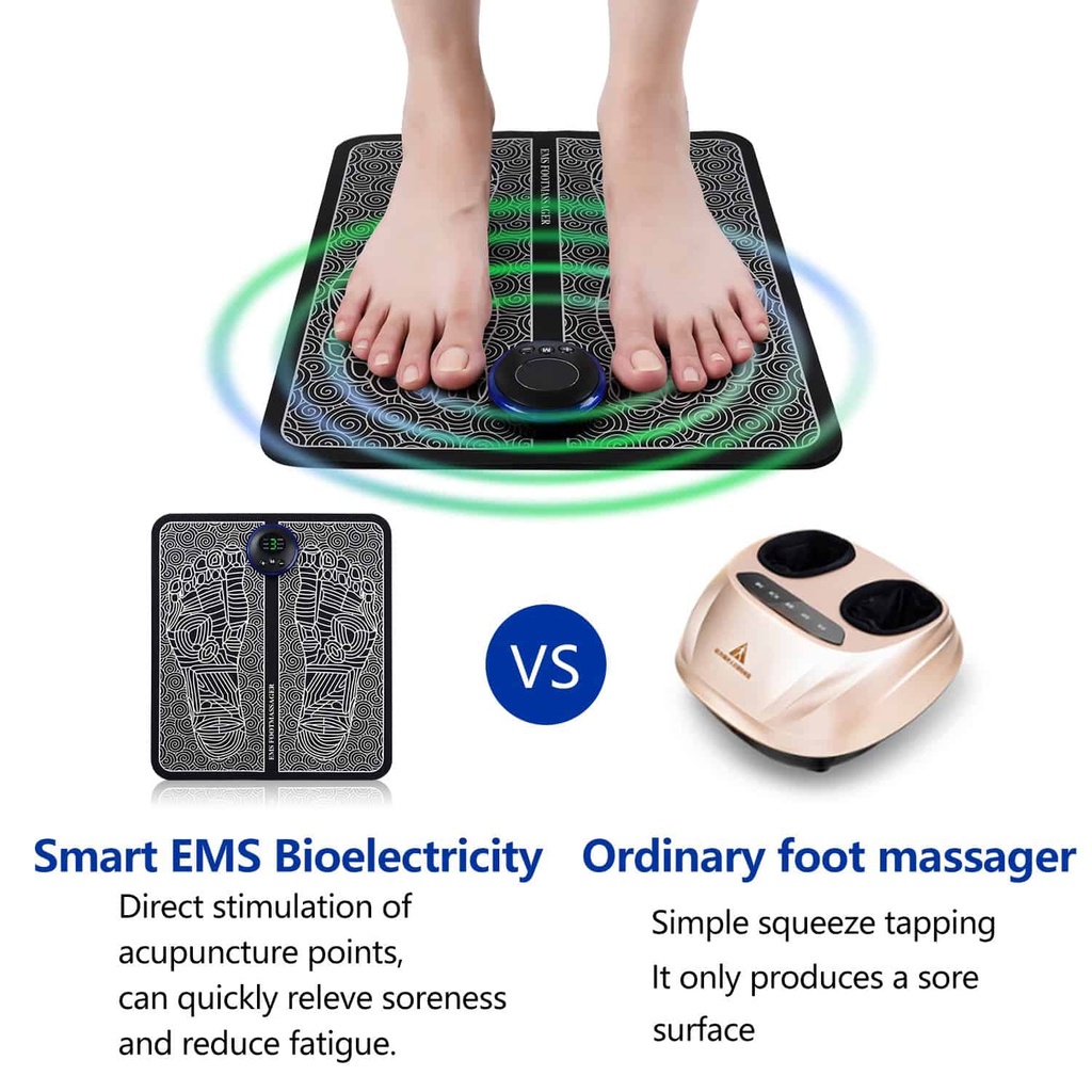 EMS Foot Massager Mat Electric USB Charging Smart Display Tens Acupuncture Feet Cushion Blood Circulation Pad Health Care Home (Without Box) - Foot Massager - Image 8