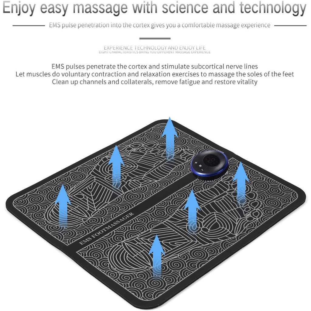 EMS Foot Massager Mat Electric USB Charging Smart Display Tens Acupuncture Feet Cushion Blood Circulation Pad Health Care Home (Without Box) - Foot Massager - Image 7