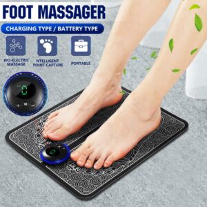 EMS Foot Massager Mat Electric USB Charging Smart Display Tens Acupuncture Feet Cushion Blood Circulation Pad Health Care Home (Without Box) - Foot Massager