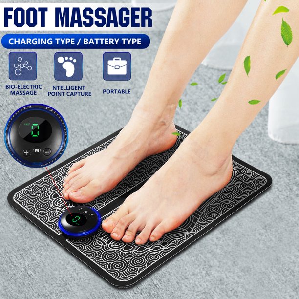 EMS Foot Massager Mat Electric USB Charging Smart Display Tens Acupuncture Feet Cushion Blood Circulation Pad Health Care Home (Without Box) - Foot Massager