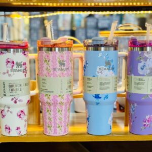 1200ml Stainless Steel Stanley Tumbler Glossy Marble Shades | Premium Vacuum Insulated Travel Mug | Leakproof Cup For Hot And Cold Drinks (Random Color)