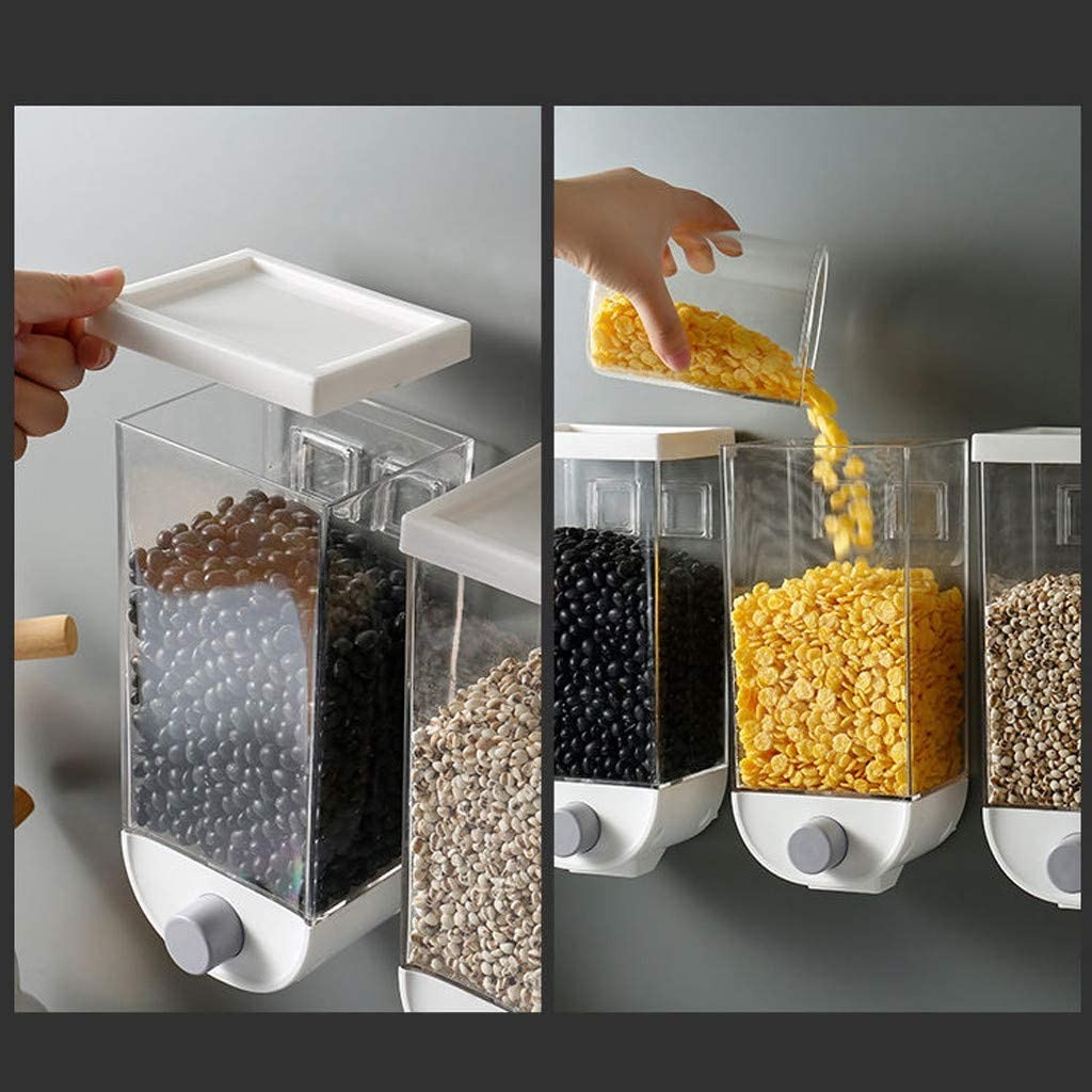 1Pc 1500ml Wall-Mounted Grain Storage Box – Cereal, Rice, Oatmeal & Dry Fruit Dispenser | Kitchen Food Organizer Container - Image 2