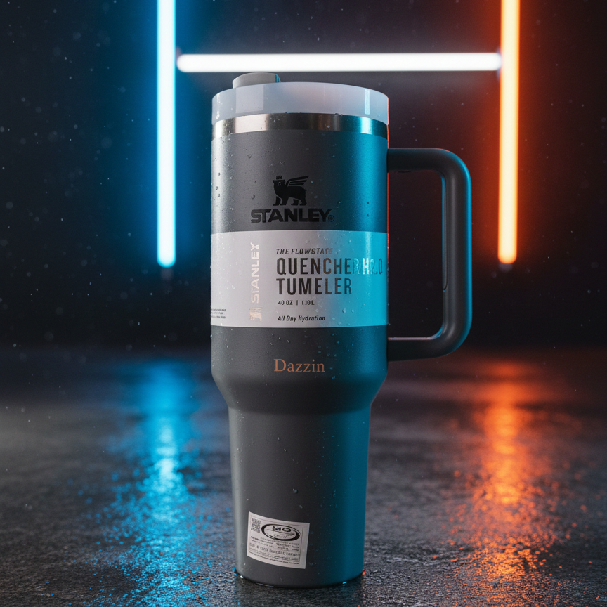 Stanley 40 Oz | (1200ML) Stainless Steel Vacuum Insulated Tumbler With Straw Leak Proof Quencher Cup For Hot And Cold Beverages - With Box | Black - Image 2