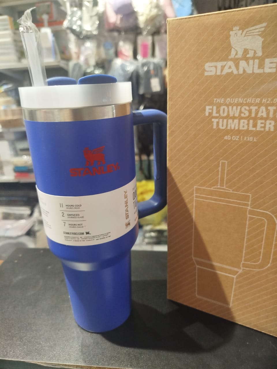Stanley 40 Oz | (1200ML) Stainless Steel Vacuum Insulated Tumbler With Straw Leak Proof Quencher Cup For Hot And Cold Beverages - With Box | Black - Image 5