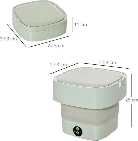 Foldable Mini Washing Machine – Portable Collapsible Washer for Travel, Dorm, Baby Clothes | Random Color | 11 Litre - Image 4
