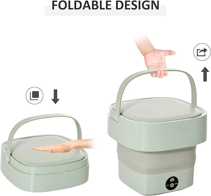 Foldable Mini Washing Machine – Portable Collapsible Washer for Travel, Dorm, Baby Clothes | Random Color | 11 Litre - Image 5