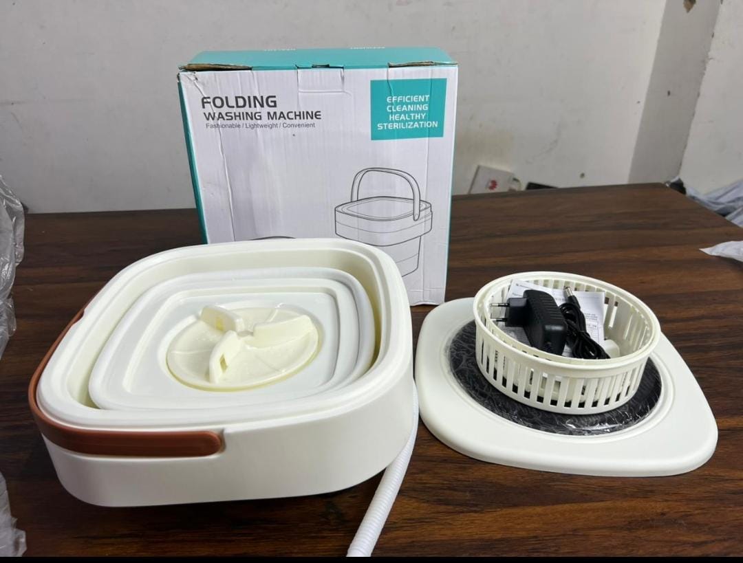 Foldable Mini Washing Machine – Portable Collapsible Washer for Travel, Dorm, Baby Clothes | Random Color | 11 Litre - Image 2