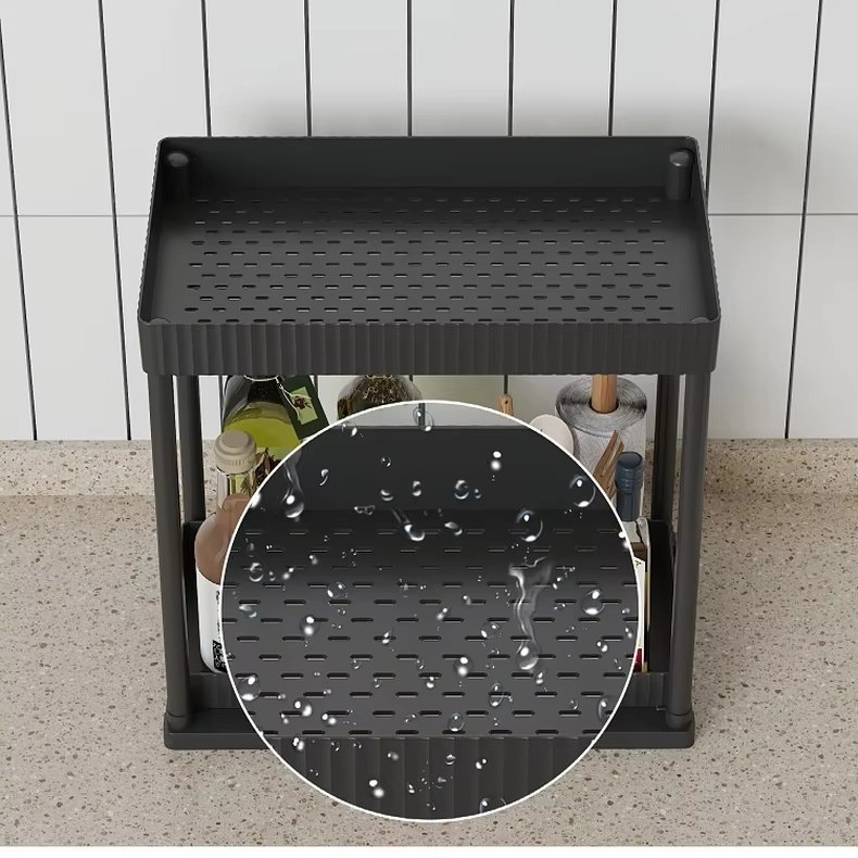 Multi-Functional Kitchen Shelf | Nail-Free Installation | Rust-Proof Carbon Steel Organizer | Waterproof & Strong Load-Bearing | Random Colour - Image 2