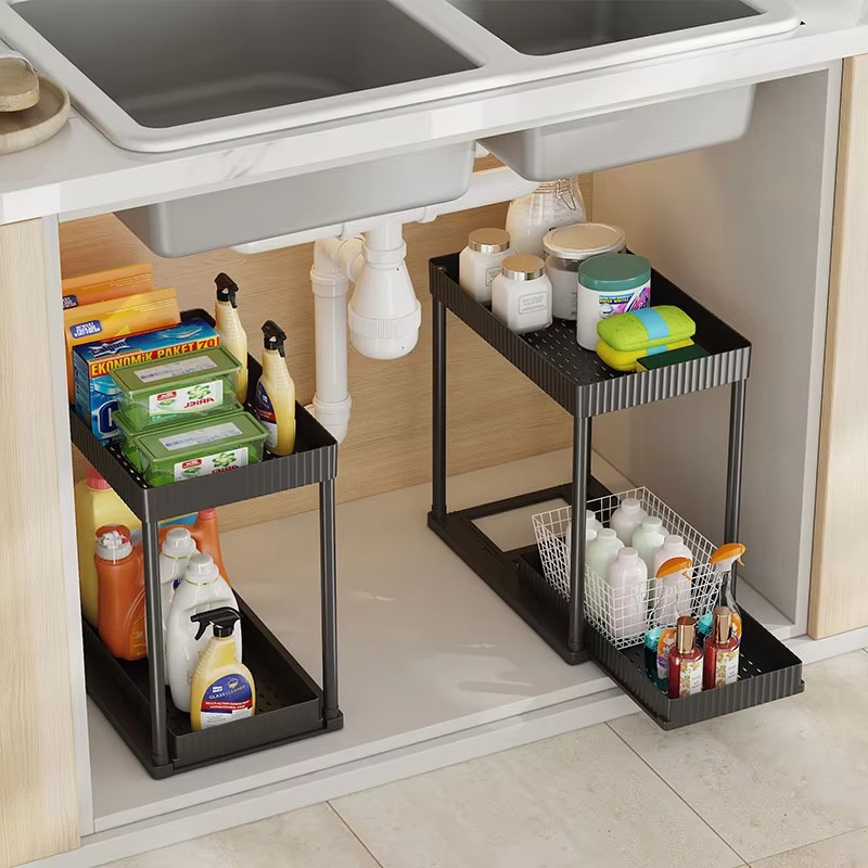 Multi-Functional Kitchen Shelf | Nail-Free Installation | Rust-Proof Carbon Steel Organizer | Waterproof & Strong Load-Bearing | Random Colour - Image 3