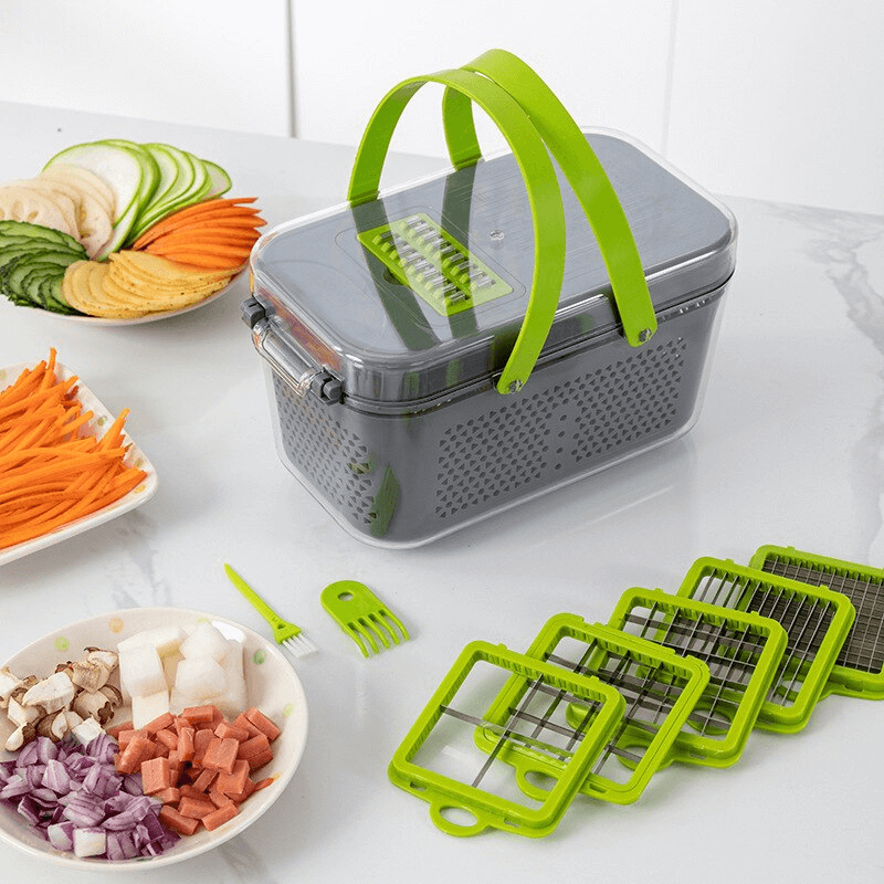 22 In 1 Vegetable Cutter With Stainless Steel Blades And Interchangeable Accessories Multipurpose Kitchen Slicer Tool - Image 2