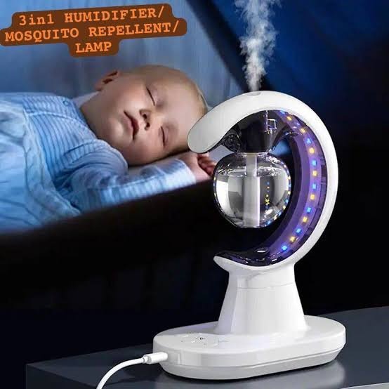 Multifunctional Smart Electric 3 In 1 Mosquito Repellent Air Humidifier LED Lamp For Home And Office Use - Image 2
