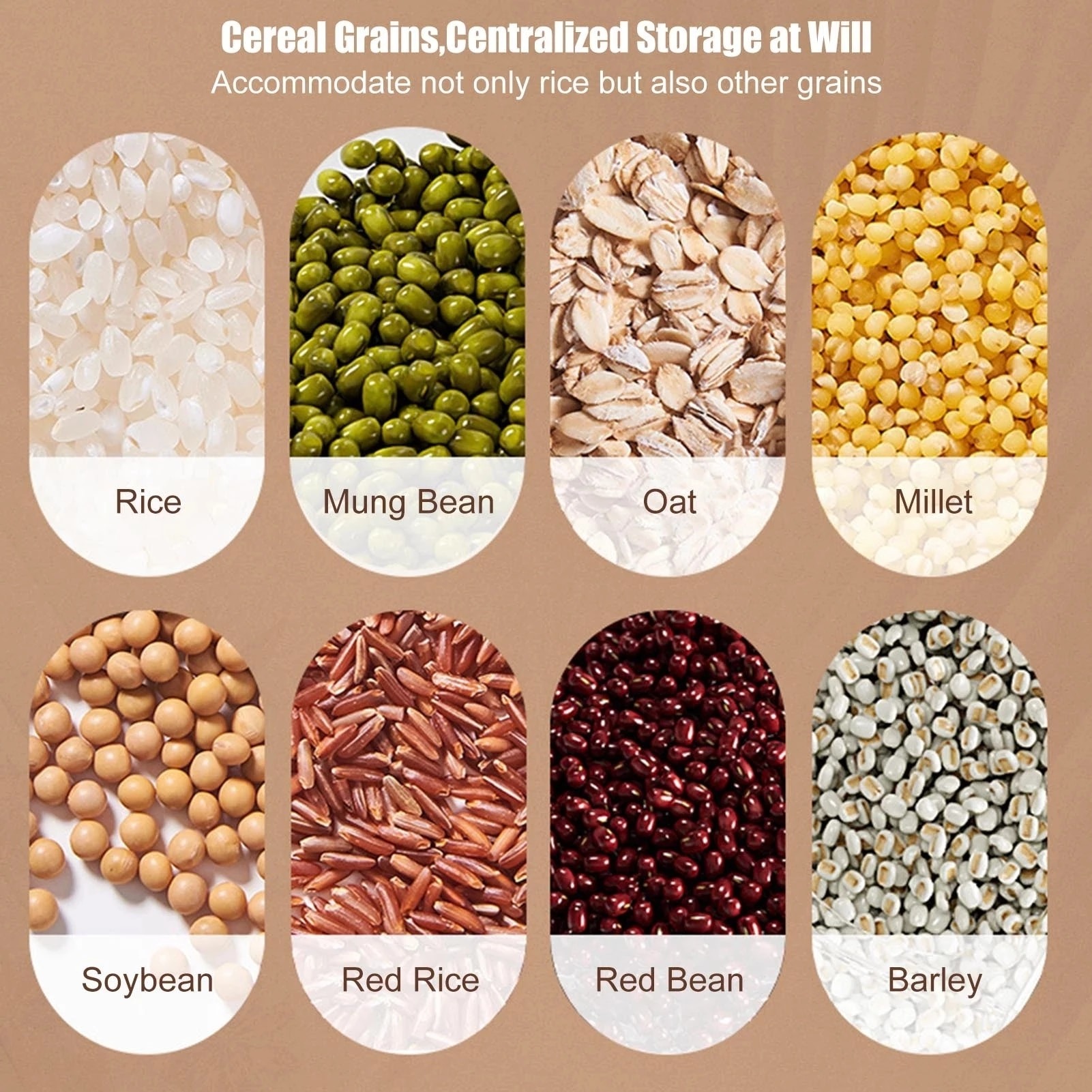Food Storage Container Rotatable Rice Barrels Sealed Cereal Dispenser Rice Tank Grain Box Kitchen Storage Organization (Random Color) - Image 3