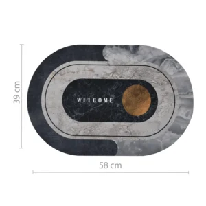 Bath Mat Super Absorbent Quick Drying Bathroom Rugs Non Slip Kitchen Entrance Doormat Modern Napa Skin Floor Mats Home Decor (only round shape) (random colors)