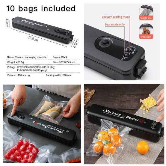 Automatic Vacuum Sealer Food Packing Machine | Electric Vacuum Sealer Machine With 10 Bags - Image 6