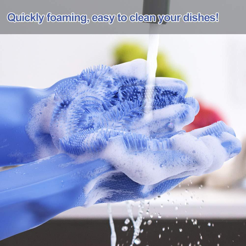 Silicone Dishwashing & Cleaning Pair Gloves – Reusable Heat Resistant Scrubber Gloves for Kitchen, Bathroom & Household Cleaning | Random Color - Image 6