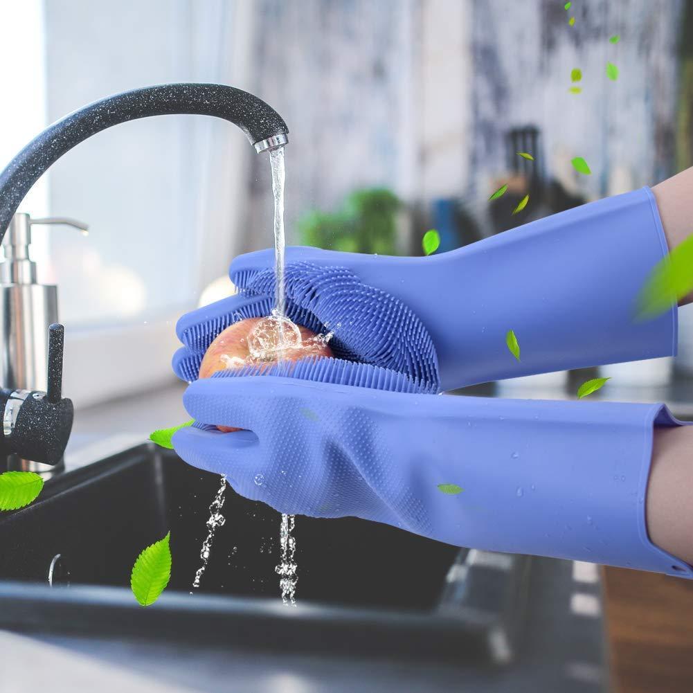 Silicone Dishwashing & Cleaning Pair Gloves – Reusable Heat Resistant Scrubber Gloves for Kitchen, Bathroom & Household Cleaning | Random Color - Image 7