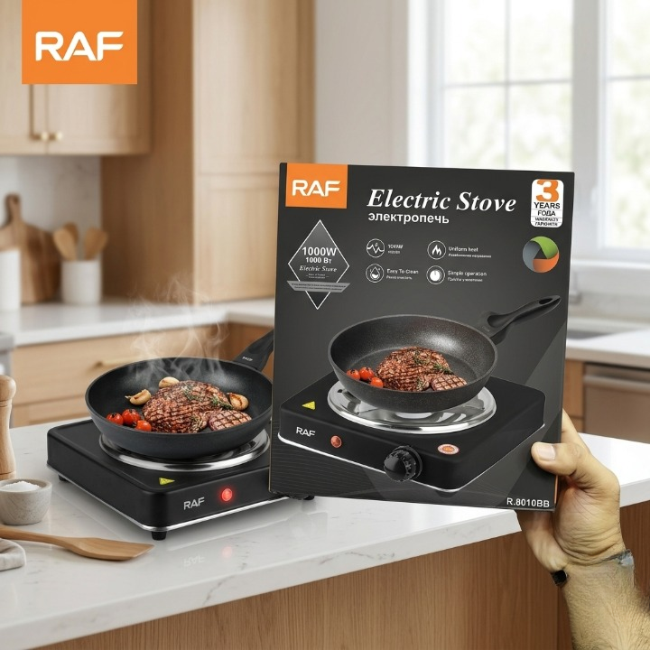 RAF 1000W Single Electric Stove – Portable Adjustable Temperature Control & Overheat Protection - Image 4