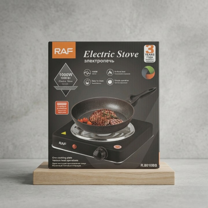 RAF 1000W Single Electric Stove – Portable Adjustable Temperature Control & Overheat Protection - Image 3