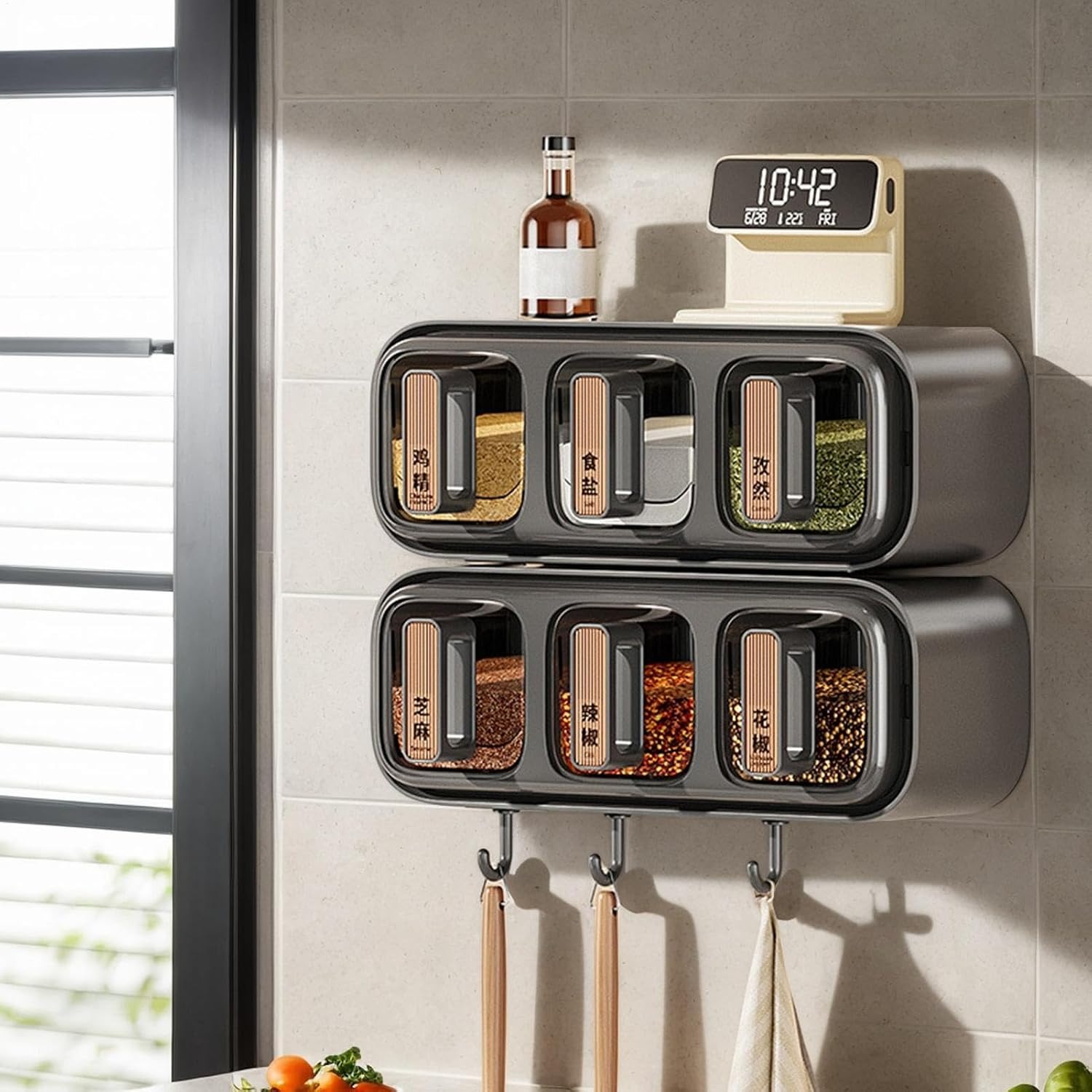 Wall Mounted Seasoning Box Condiment Containers Space Saving Storage Durable Transparent Kitchen Organizer - Image 4