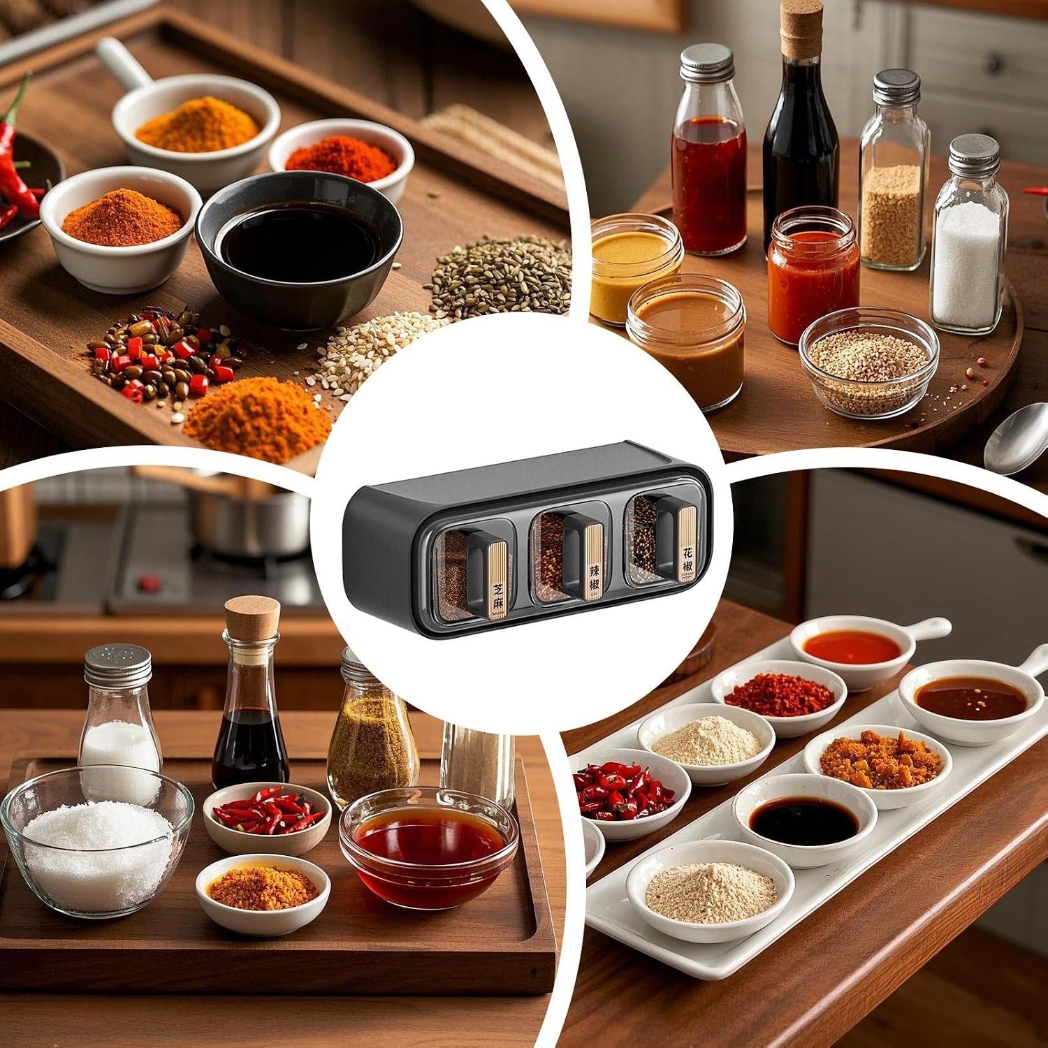 Wall Mounted Seasoning Box Condiment Containers Space Saving Storage Durable Transparent Kitchen Organizer - Image 2