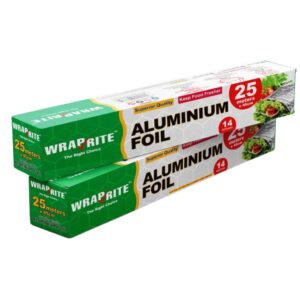 WRAPRITE ALUMINIUM FOIL HEAVY DUTY 45CM X 14 MICRONS X 25 METERS