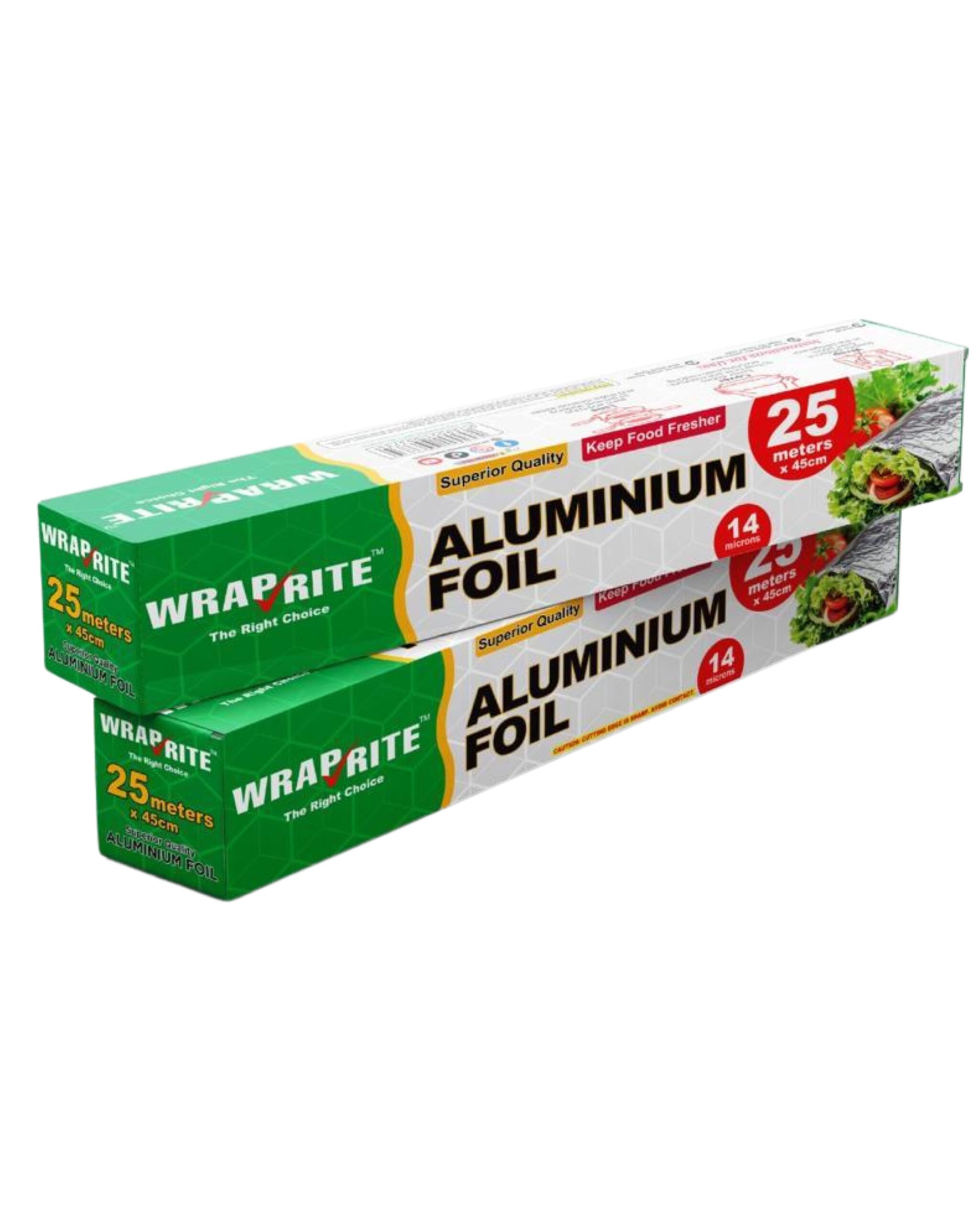 WRAPRITE ALUMINIUM FOIL HEAVY DUTY 45CM X 14 MICRONS X 25 METERS