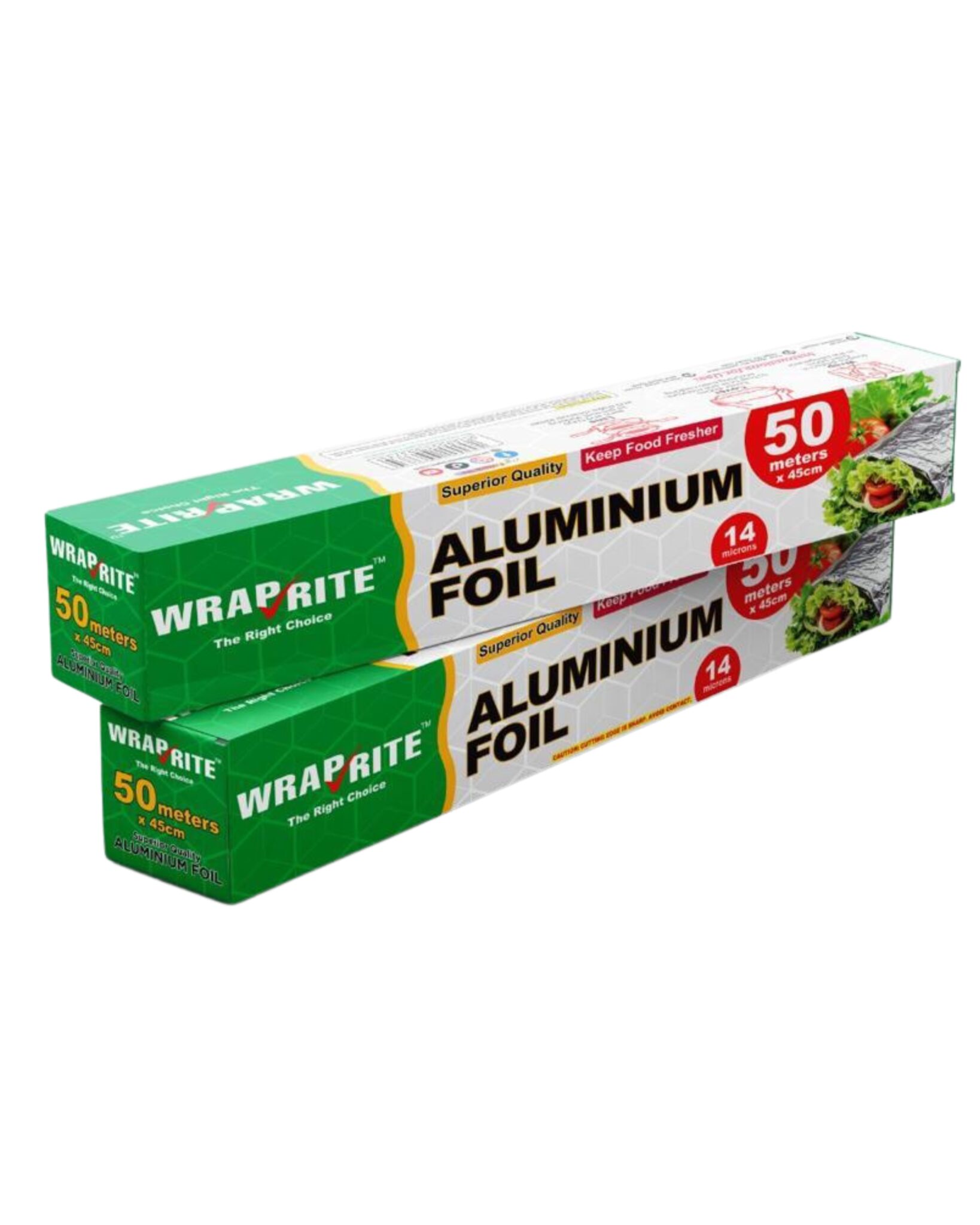 WRAPRITE ALUMINIUM FOIL HEAVY DUTY 45CM X 14 MICRONS X 50 METERS