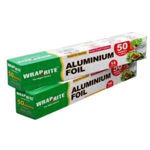 WRAPRITE ALUMINIUM FOIL HEAVY DUTY 45CM X 14 MICRONS X 50 METERS